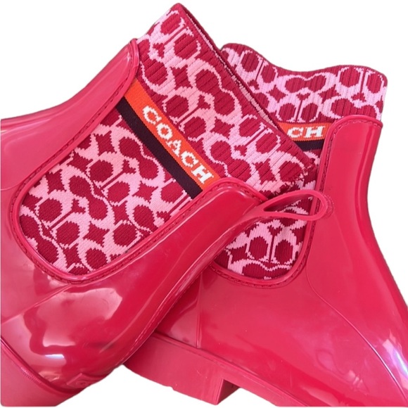 Coach Rivington Rain Bootie in Candy Apple Red – Sz 8 - Picture 10 of 11